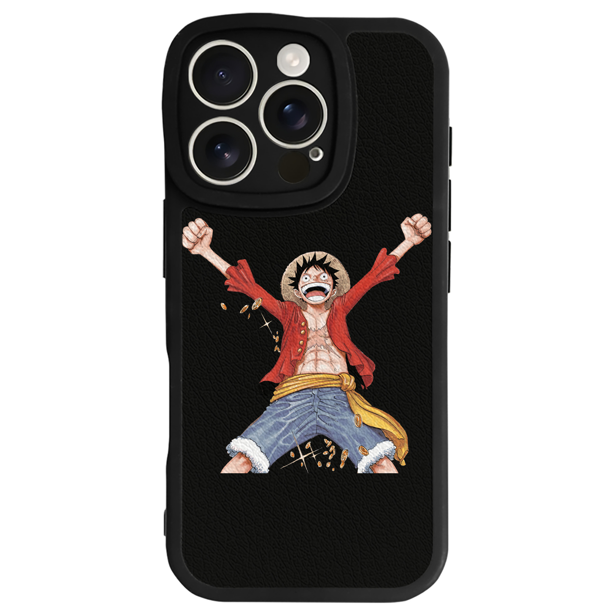 （画像用） ワンピース モンキー・D・ルフィ ONE PIECE Monkey D. Luffy 【iPhone 16シリーズ対応】シリコンスマホケース（レザー調） 材質：シリコン